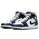 Черно-белые Кроссовки Nike Air Jordan 1 Mid Obsidian