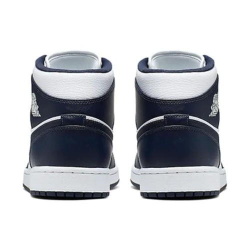 Черно-белые Кроссовки Nike Air Jordan 1 Mid Obsidian