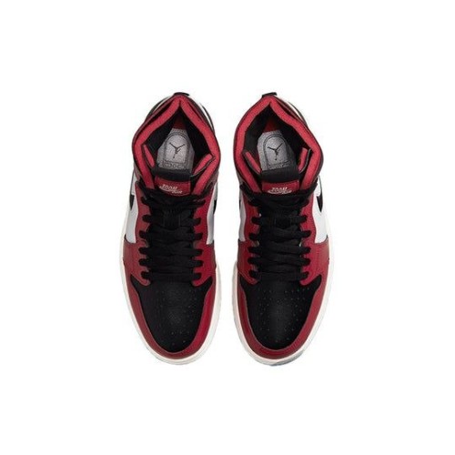 Nike Air Jordan 1 Chicago Bulls женские высокие красно-черные с белой вставкой CT0979-610
