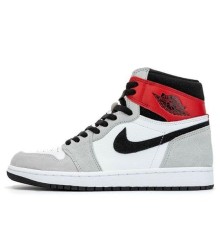 Nike Air Jordan 1 Retro High OG Smoke Grey серо-белые с цветными вставками 555088-126