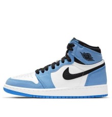 Nike Air Jordan 1 Retro High OG University Blue черно-голубые высокие 575441-134
