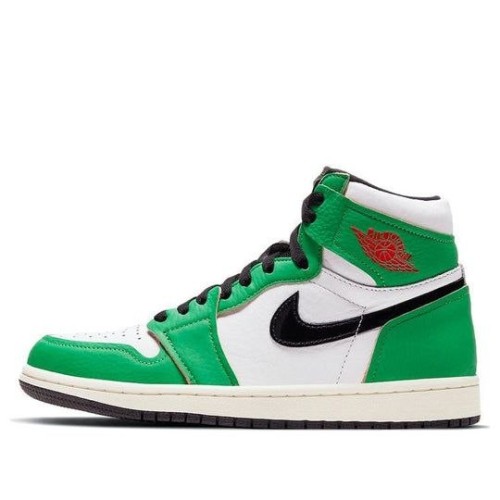 Nike Air Jordan 1 Retro High OG Lucky Green женские бело-зеленые высокие DB4612300