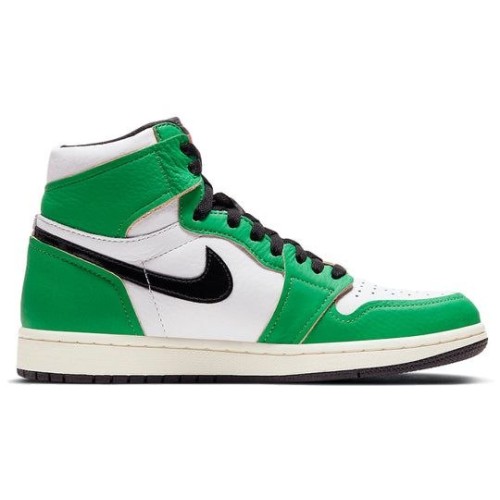 Nike Air Jordan 1 Retro High OG Lucky Green женские бело-зеленые высокие DB4612300