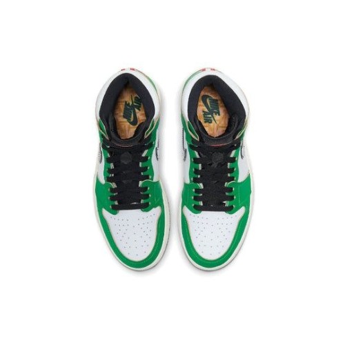 Nike Air Jordan 1 Retro High OG Lucky Green женские бело-зеленые высокие DB4612300