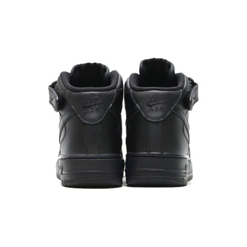 Черные Nike Womens Air Force 1 Mid Blackout черные