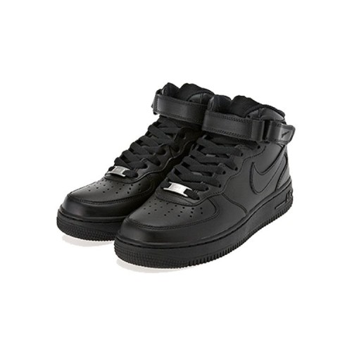 Черные Nike Womens Air Force 1 Mid Blackout черные