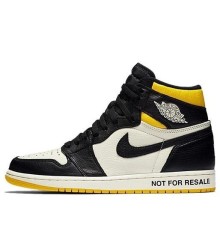 Кроссовки Nike Air Jordan 1 Retro High OG NRG Not For Resale черно-белые высокие с желтыми вставками 861428-107