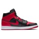 Кроссовки Nike Air Jordan 1 Mid Banned черно-красные высокие 554724-074