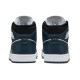 Кроссовки Nike Air Jordan 1 Mid Armory Navy сини-белые высокие 554724-411