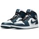 Кроссовки Nike Air Jordan 1 Mid Armory Navy сини-белые высокие 554724-411