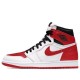 Кроссовки Nike Air Jordan 1 Retro выские красно-белые с черными вставками OG Heritage 555088-161