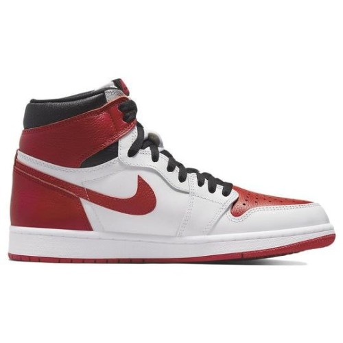 Кроссовки Nike Air Jordan 1 Retro выские красно-белые с черными вставками OG Heritage 555088-161