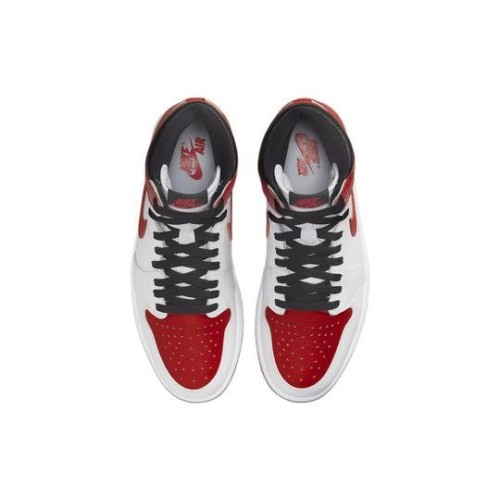 Кроссовки Nike Air Jordan 1 Retro выские красно-белые с черными вставками OG Heritage 555088-161