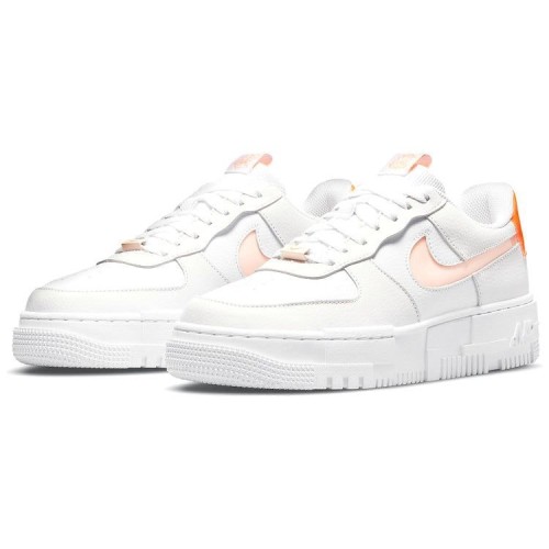 Кроссовки Air Force 1 Pixel White Orange бело-оранжевые