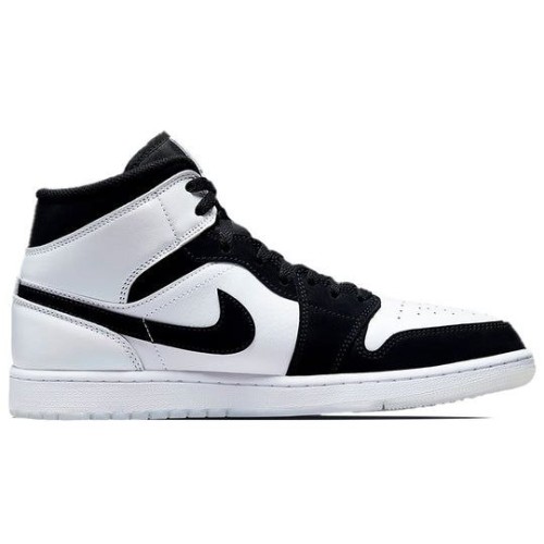 Кроссовки Nike Air Jordan 1 Mid SE Diamond черно-белые высокие DH6933-100