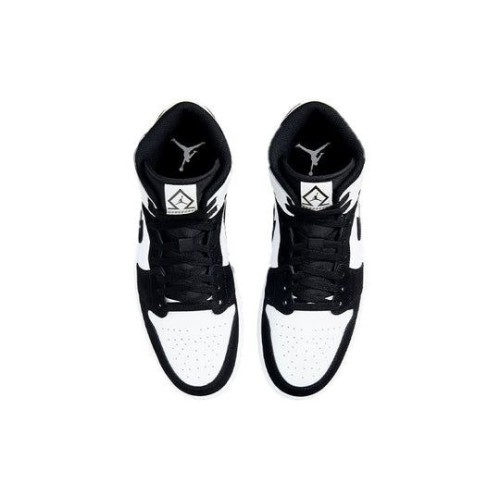Кроссовки Nike Air Jordan 1 Mid SE Diamond черно-белые высокие DH6933-100