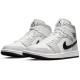 Кроссовки Nike Air Jordan 1 Mid женские высокие серые с черным логотипом Grey Fog BQ6472-015