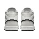 Кроссовки Nike Air Jordan 1 Mid женские высокие серые с черным логотипом Grey Fog BQ6472-015