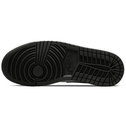 Кроссовки Nike Air Jordan 1 Mid женские высокие серые с черным логотипом Grey Fog BQ6472-015