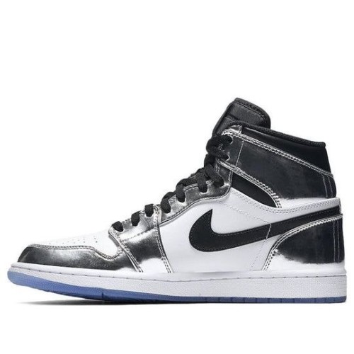 Кроссовки Nike Air Jordan 1 Retro High Pass the Torch бело-черные с серебристыми вставки AQ7476-016