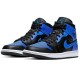 Кроссовки Nike Air Jordan 1 Mid Hyper Royal черно-синие высокие 554724-077