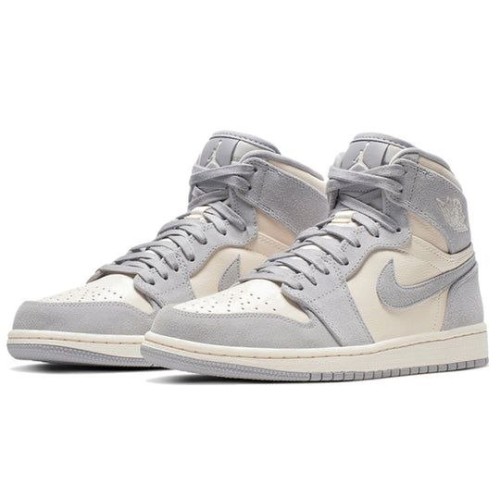Кроссовки Nike Air Jordan 1 Atmosphere Grey серые высокие женские AH7389-101