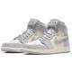 Кроссовки Nike Air Jordan 1 Atmosphere Grey серые высокие женские AH7389-101