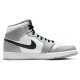 Кроссовки Nike Air Jordan 1 Mid Smoke Grey бело-серые с черными вставками 554724-092