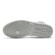 Кроссовки Nike Air Jordan 1 Mid Smoke Grey бело-серые с черными вставками 554724-092