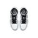 Кроссовки Nike Air Jordan 1 Mid Smoke Grey бело-серые с черными вставками 554724-092