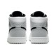 Кроссовки Nike Air Jordan 1 Mid Smoke Grey бело-серые с черными вставками 554724-092