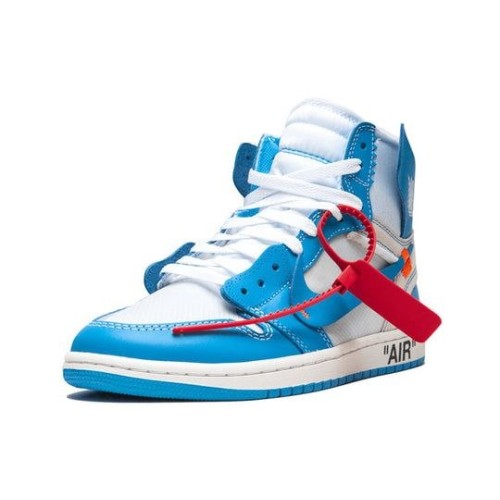 Кроссовки Nike Air Jordan 1 x Off-White Retro High OG UNC бело-голубые