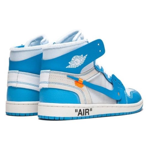 Кроссовки Nike Air Jordan 1 x Off-White Retro High OG UNC бело-голубые