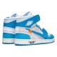 Кроссовки Nike Air Jordan 1 x Off-White Retro High OG UNC бело-голубые