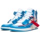 Кроссовки Nike Air Jordan 1 x Off-White Retro High OG UNC бело-голубые