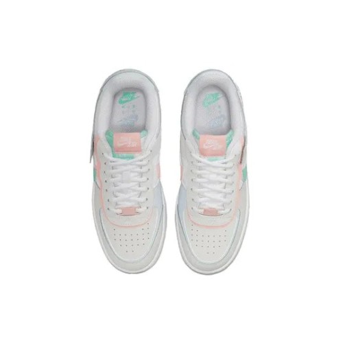 Кроссовки Nike Air Force 1 женские Shadow White Atmosphere Mint белые с мятным низкие CI0919-117