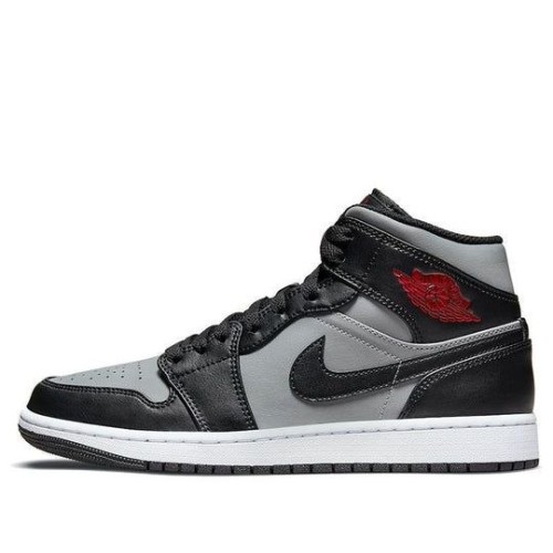 Кроссовки Nike Air Jordan 1 Mid черно-серые высокие Shadow 554724-096