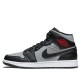 Кроссовки Nike Air Jordan 1 Mid черно-серые высокие Shadow 554724-096