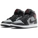 Кроссовки Nike Air Jordan 1 Mid черно-серые высокие Shadow 554724-096