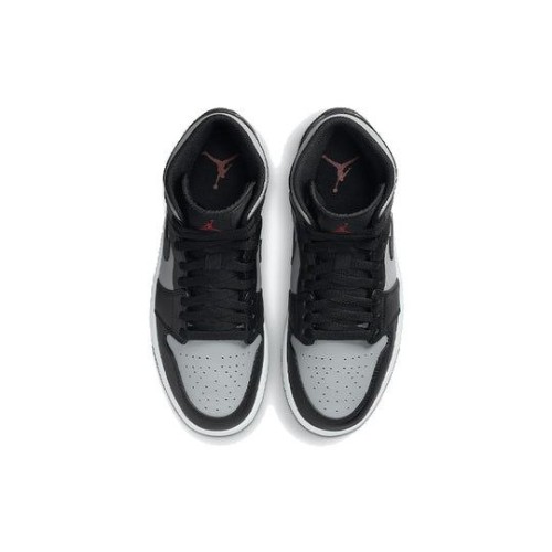Кроссовки Nike Air Jordan 1 Mid черно-серые высокие Shadow 554724-096