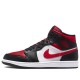 Nike Air Jordan 1 Mid Bred Toe черно-красные с белым 554724-079
