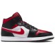 Nike Air Jordan 1 Mid Bred Toe черно-красные с белым 554724-079