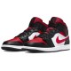 Nike Air Jordan 1 Mid Bred Toe черно-красные с белым 554724-079
