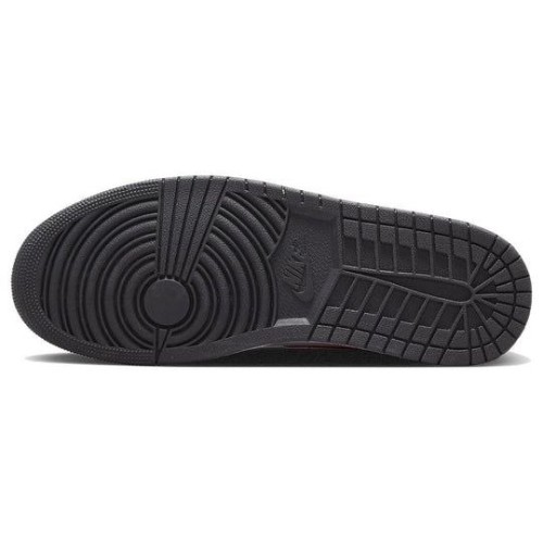 Nike Air Jordan 1 Mid Bred Toe черно-красные с белым 554724-079
