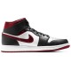 Кроссовки Nike Air Jordan 1 Mid черно-белые с бордовыми вставками Black Gym Red 554724-122