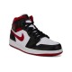 Кроссовки Nike Air Jordan 1 Mid черно-белые с бордовыми вставками Black Gym Red 554724-122