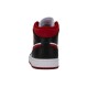 Кроссовки Nike Air Jordan 1 Mid черно-белые с бордовыми вставками Black Gym Red 554724-122