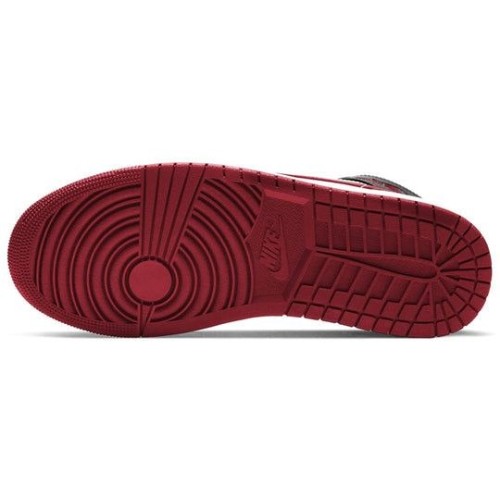 Кроссовки Nike Air Jordan 1 Mid черно-белые с бордовыми вставками Black Gym Red 554724-122