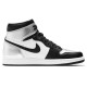 Кроссовки Nike Air Jordan 1 Retro высокие черно-белые с серебристыми вставками OG Silver Toe CD0461-001