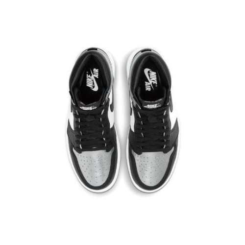 Кроссовки Nike Air Jordan 1 Retro высокие черно-белые с серебристыми вставками OG Silver Toe CD0461-001